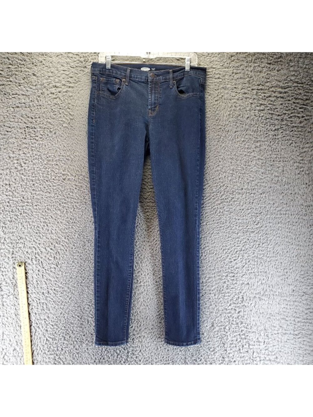 Old Navy Jeans Womens 12 Long Blue Original Skinny Long Stretch Cotton Blend